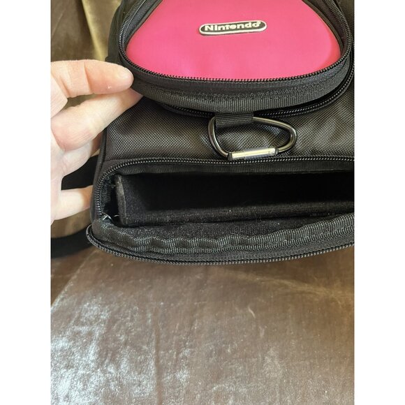 Nintendo Mini Backpack Gameboy Carrying Protective Travel Case Pink Black - NICE - Picture 7 of 16